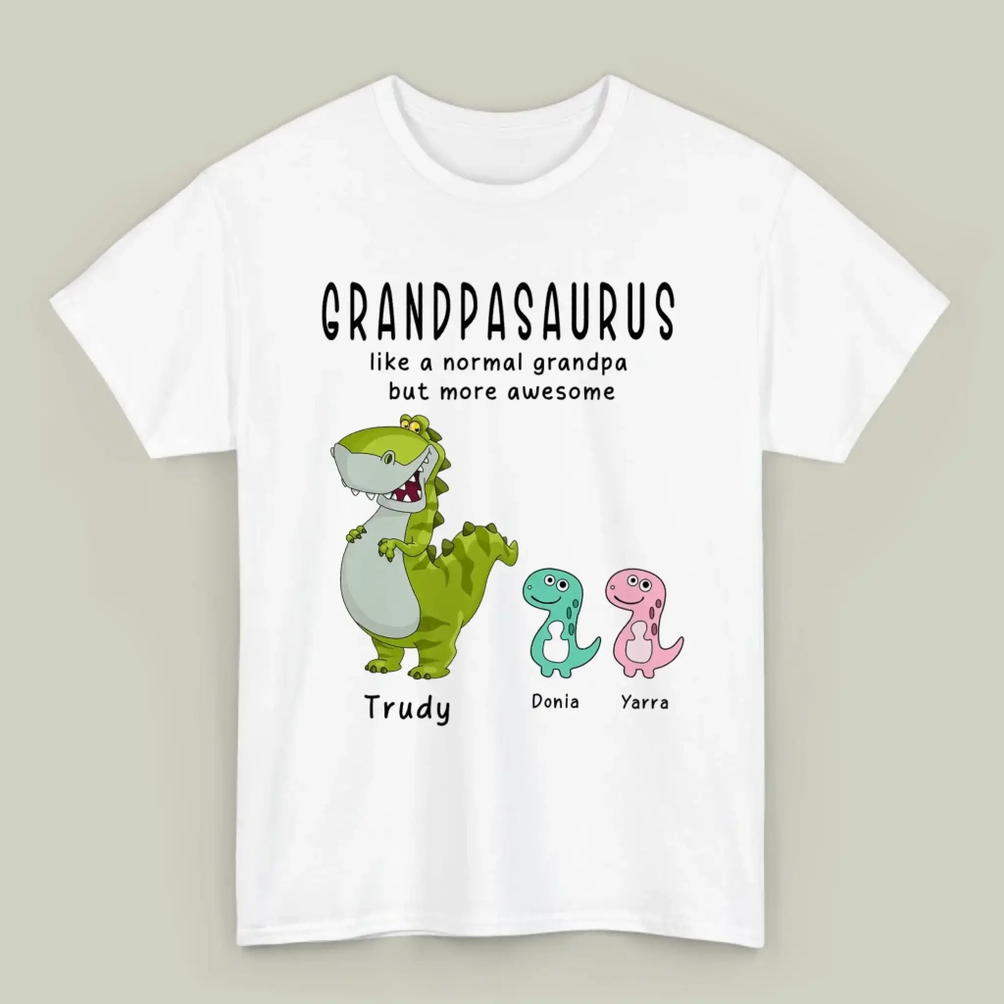 Grandpasaurus T-shirt - Like A Normal Grandpa Only More Awesome Grandpa and Kids Personalized Shirt (1)