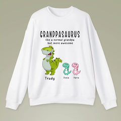Grandpasaurus sweatshirt - Like A Normal Grandpa Only More Awesome Grandpa and Kids Personalized sweatshirt (1)