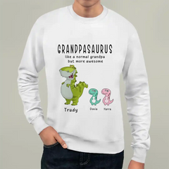 Grandpasaurus sweatshirt - Like A Normal Grandpa Only More Awesome Grandpa and Kids Personalized sweatshirt (2)