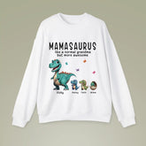 Mamasaurus And Kids Sweatshirts - Mamasaurus Like A Normal Grandma Only More Awesome Personalized Sweatshirts (1)