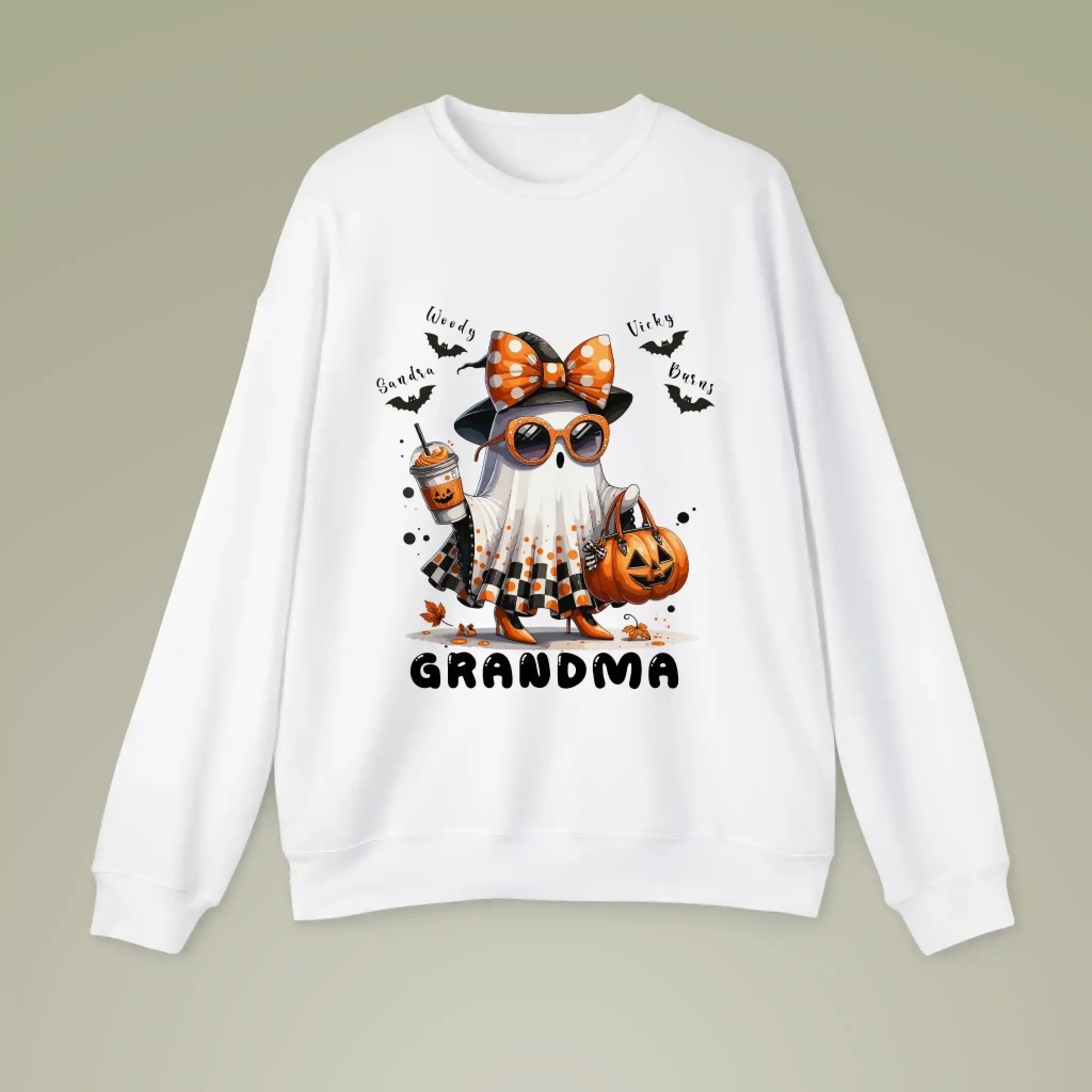 Grandma Halloween Sweatshirts - Cute Funny Ghost Halloween Sweatshirt For Women (1)