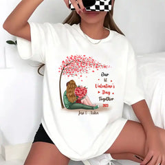 personalised valentines t shirts
- Our First Valentine's Day T Shirt for Her and Him Gift white shirts