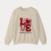 Personalized Couple Sweatshirt – Faux Yarn Love Graphics Valentine’s Day Gift Customized (1)