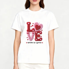 Personalized Couple Sweatshirt – Faux Yarn Love Graphics Valentine’s Day Gift Customized (2)