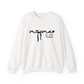 Custom Mama Sweatshirt with Kids Names - Personalized Mother’s Day Gift - 100% Cotton Crewneck S-5XL White (1)