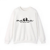 Personalized Mama Sweatshirt with Name - Custom Est. xxxx Mother's Day Gift - Heavyweight 100% Cotton White (1)