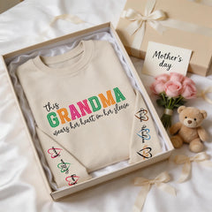 Personalized Mama & Grandma Sweatshirt with Kids Names on Sleeve - Personalized Mother's Day Gift - 100% Cotton S-5XL (2)