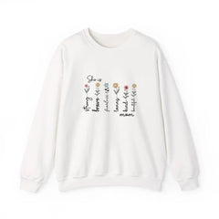 Custom Mom Gift - Personalized She is Strong Brave Fearless Floral Sweatshirt - Eco-Friendly US Cotton (S-5XL) (3)