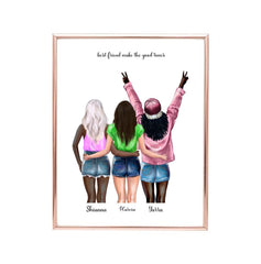 3 Sisters Poster - Best Friends Make The Good Times Better And The Hard Times Personalized Poster
