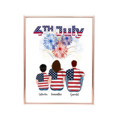 4th of July Poster - Personalized Family Poster Independence Day Mom & Dad & Kids Gifts