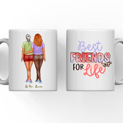 2 Best Friend Mugs - Best Friend Forever Personalized Coffee Mugs Birthday Gift for Friend Female