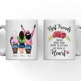 3 Sisters Mug - Best Friends Forever Never Apart Maybe In Distance But Never At Heart Personalized Mug