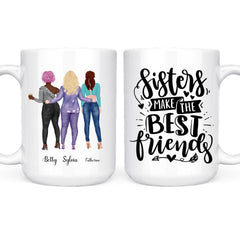2 & 3 Best Friends Mug - Sisters Make the Best Friends Custom Design Mugs
