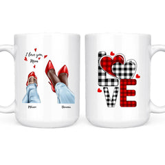 Mom And Daughter Mugs - I Love You Mom Personalized Mother & Daughter Mugs