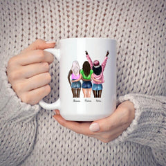 3 Sisters Mug - Best Friends Forever Never Apart Maybe In Distance But Never At Heart Personalized Mug