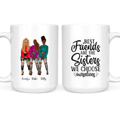 Fashion Girl Sisters Mug - Best Friends Are the Sister Personalised BFF Mugs