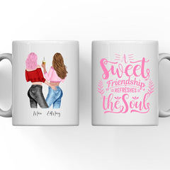 Besties Friendship Mugs - A Sweet Friendship Refreshes The Soul Custom Mugs For Best Friends