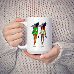 Summer Fashion Girl Mug - Fashion Sisters Friendship Mug Design Personalized Mug For Best Friends