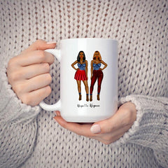 2 Sisters Mug - Besties Forever Personalised Mug For Sisters