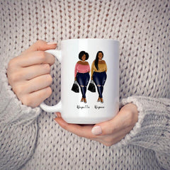 2 & 3 sister mugs - Curvy Girl Personalised Mugs For Best Friends