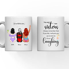 Summer Sisters Mug - Summer Beach Sisters Travel Personalised Coffee Mugs For 2 & 3