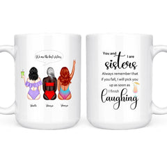 Summer Sisters Mug - Summer Beach Sisters Travel Personalised Coffee Mugs For 2 & 3