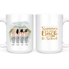 Back to School Girl's Mug - Up To 4 Girls Personalized Coffee Mugs With Name