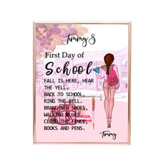 Back To School Girl's Poster - Up To 3 Girl's Personalized Poster For Best Friends