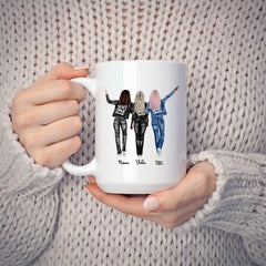 Up To 4 Sisters Mug - Cowboy Sisters Personalized Mug - Customized Personalized Best Friend Cups