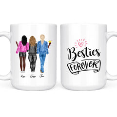 Fashion Cowboy Sisters Mug - 2 & 3 & 4 Girls Personalized Mug Cowgirl Gift