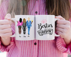 Fashion Cowboy Sisters Mug - 2 & 3 & 4 Girls Personalized Mug Cowgirl Gift