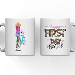 Back To School Girl's Mug - Happy First Day Of School Personalized Mug With Best Friends