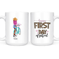 Back To School Girl's Mug - Happy First Day Of School Personalized Mug With Best Friends