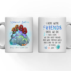 Mermaid Sisters Mug - Up to 4 Girls Sister of The Birthday Girl Personalized Mug For Best Friends