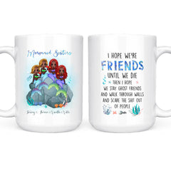 Mermaid Sisters Mug - Up to 4 Girls Sister of The Birthday Girl Personalized Mug For Best Friends