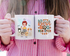 Dog Mom Mug - Up To 6 Dogs Best Dog Mom Ever Personalized Mug Women & Dog Lover Gifts