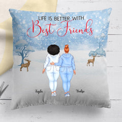 Best Friends Pillow - Up To 5 Sisters Life Is Better With Best Friends Personalized Pillow