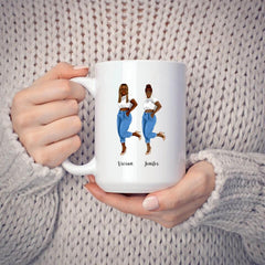 Denim Sister Mug - 2 & 3 Fashion Denim Girls Personalised Bestie Mug