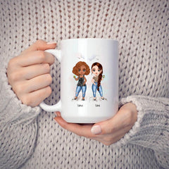 Up to 6 Sisters Mug - Personalized Sister Mugs For 2 & 3 & 4 & 5 & 6 Sisters Custom Bestie Mugs