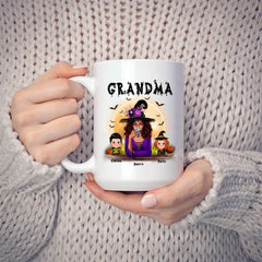 Witch Mom Mug - Up to 6 Kids Witch Grandmother and Mother Personalized Witch Mug Halloween Gift