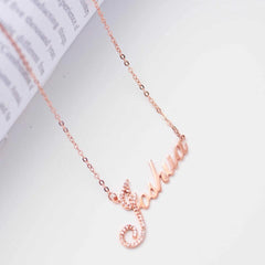 Personalized Name Necklace - Crystal Diamond with Artistic Words Personalized Name Necklace S925 Silver
