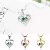 Personalized Heart Necklace - Custom Name Necklace Handmade Gemstone Set Silver Jewelry Valentine's Day Gifts