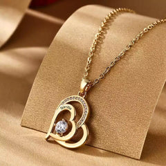 Personalized Name Necklace - Custom Engraved Name Stylish Heart Design Necklace Valentine's Day Gift