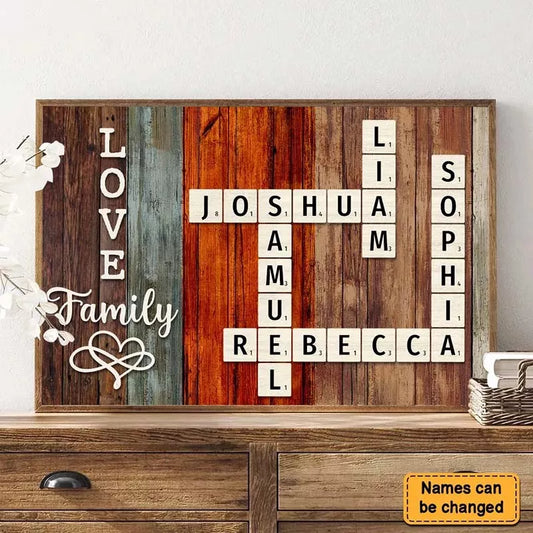 Customized Family Name Crossword Canvas – The Perfect Mother’s Day Gift!