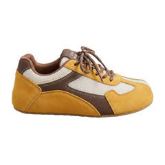 Breathable Lace-Up Walking Shoes Flat Platform Sneakers