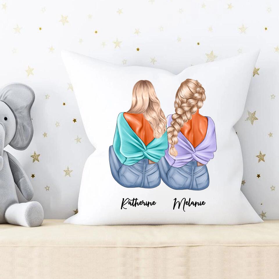2 & 3 Bestie Pillows - Best Friends Forever Pillow Personalized Name Cushion