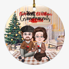 Grandparents Ornaments - Elderly Couple Personalized Christmas Ornament Gift, Grandparent Souvenirs