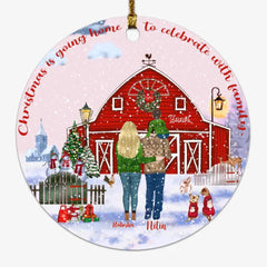 Christmas Family Ornaments - Christmas Is Going Home Snowflake Personalized Family Ornaments