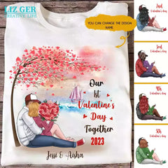 Personalized Valentine's Day T Shirts - Our First Valentine's Day T Shirts Personalized Valentine's Day Gifts