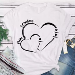 Mom And Kids T Shirts - Mather's Day Grandma Mom With Kids Name Personalized Shirts
